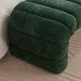 thumbnail image 5 of 70" End of Bed Bench, Upholstered Chenille Bedroom Bench, Channel Tufted Accent Footrest Ottoman with Solid Wood Frame for Living Room, Green, 5 of 9