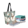 thumbnail image 2 of FORMRS Womens Canvas Tote Bag with Zipper Inner Pocket Shoulder Handbag, Winter Goose Scarves, 2 of 7