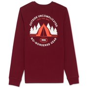 Bass Outdoor Mens Tent Graphic Long Sleeve T-Shirt Cabernet 2XL