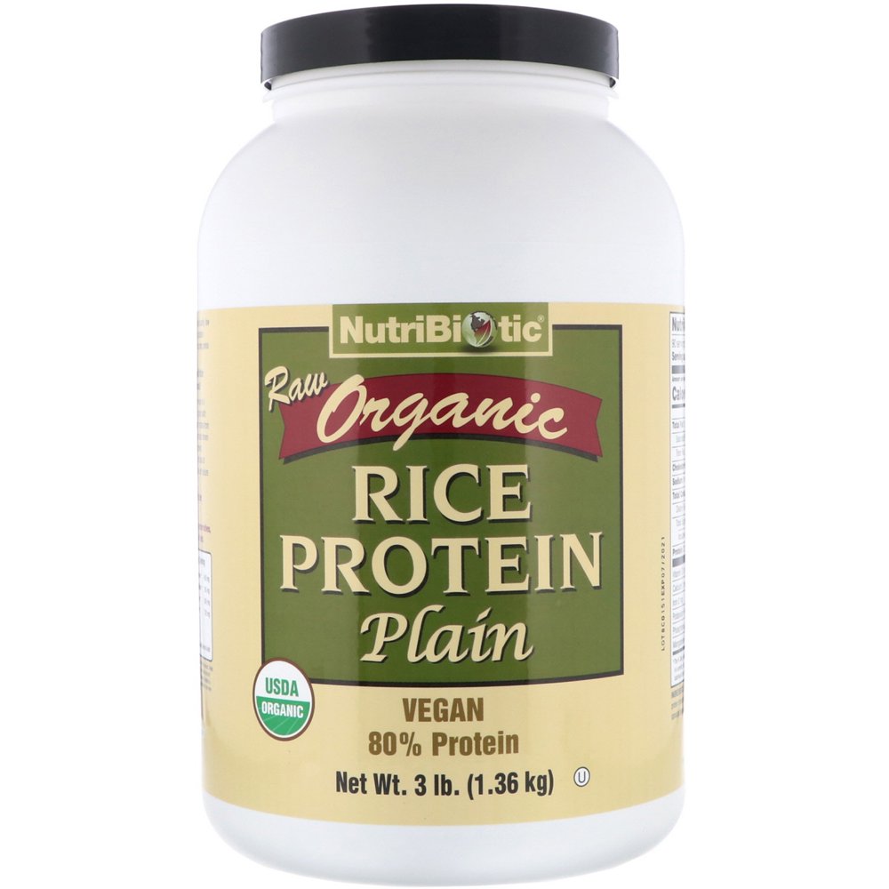 Nutribiotic Organic Vegan Rice Protein Plain Flavor 3 lbs