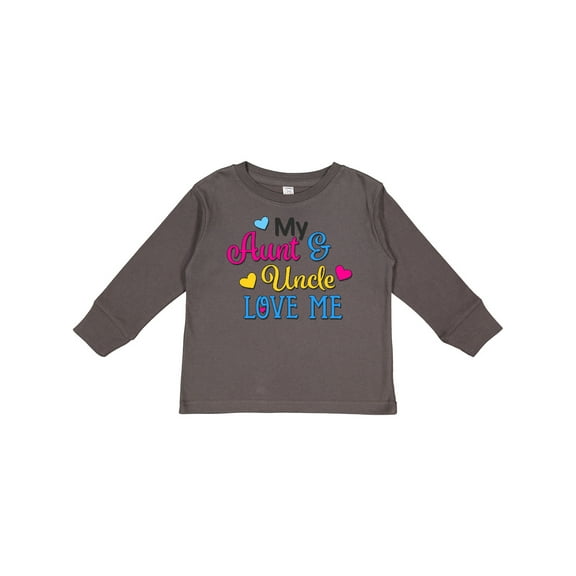 Inktastic My Aunt and Uncle Love me with Hearts Boys or Girls Long Sleeve Toddler T-Shirt