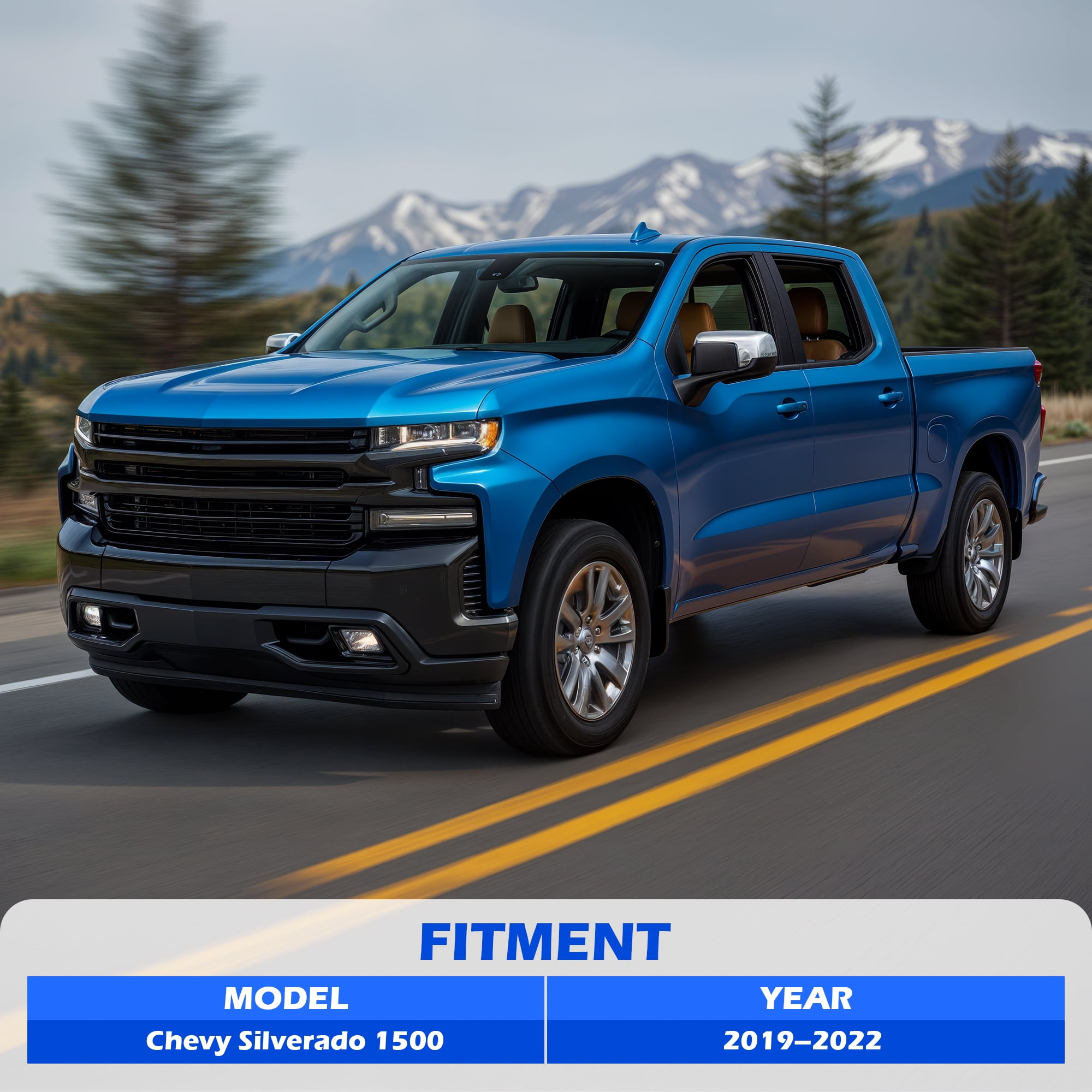 Bestco Split Steel Front Bumper Black For 2019-2022 Chevrolet Silverado 1500 W/o Sensor Holes
