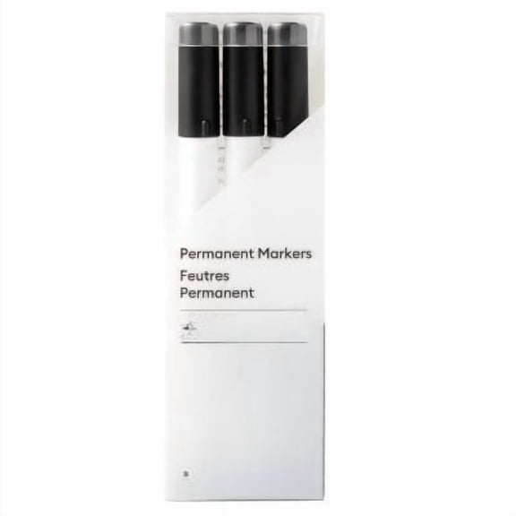 3pk Permanent Markers 1.0 Black: Felt Tip Pens, Cricut Pen Set, Stationery, Office Supplies, 3 Count
