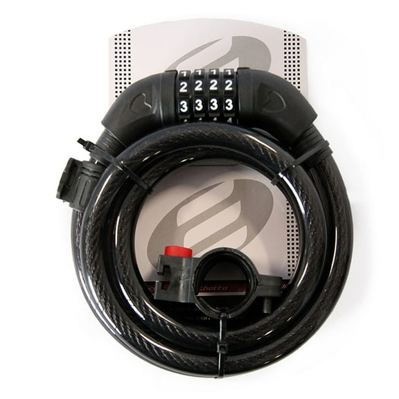 Candado de Cable Elite BY Benotto 15mmX1500mm Negro/Cabezal Blanco