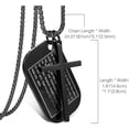 thumbnail image 4 of Lord's Prayer Cross Dog Tag Necklace | Stainless Steel Engraved Cross Pendant | Black/Silver Religious Necklace for Men, Father's Day Gift, 4 of 8