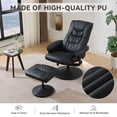 thumbnail image 5 of Leather Massage Reclining Chair with Ottoman Set, 360° Swivel Design and Seat Heating for Home or Office Comfort, 5 of 7