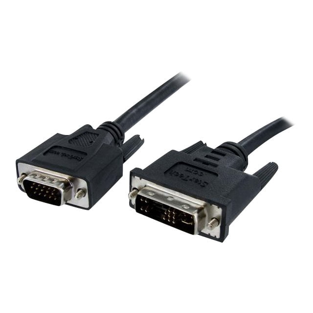 StarTech.com 10 ft DVI to VGA Display Monitor Cable - DVI to VGA connector - 10ft DVI to VGA Cable - DVI to VGA Converter (DVIVGAMM10) - Video cable - HD-15 (VGA) (M) to DVI-A (M) - 10 ft - black - for P/N: SV431DD2DU3A