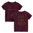 thumbnail image 3 of CCRFTGI Love Like Jesus Cute Shirts for Kids Girls Boys Size 7 Short Sleeve Letter Big Sister Outfit Tee Shirts Summer Trendy Loose Comdy Crew Neck T-Shirts Wine 1-2 Years, 3 of 7