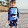 thumbnail image 2 of AUNVITO Toddlers and Baby Boys Sun Protection Swim Set for Boys Long Sleeve Bathing Suits with Swim Shorts Two Piece Swimwear, 2 of 9