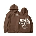 thumbnail image 4 of Jesus Loves You Hoodie for Teen Girls Christian Sweatshirt Long Sleeve Jesus Hoodies Christian Religious Sayings Pullover Sweater Oversized Bible Verse Shirts Camel XL, 4 of 6