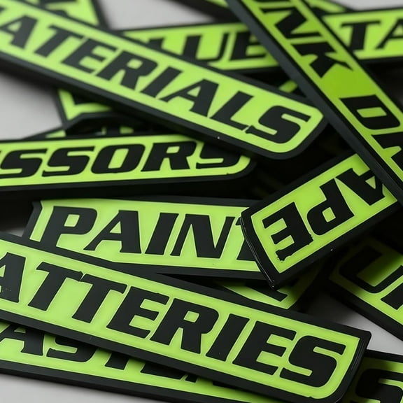 12 Pack of Magnetic Toolbox Labels, Reusable Tool Box Drawer Tags for Easy Organization, Strong Magnetic Labels for Tool Chests, Cabinets, Garage Drawers, and Steel Surfaces(Green)