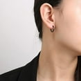 thumbnail image 7 of Nmkwnr 7 Pairs Lightweight Hoop Earrings 316L Stainless Steel Hoop Earrings for Women Men, Black, 7 of 7