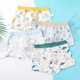 thumbnail image 4 of LYMAYTER Kids Toddler Boys Panties Underwear for 2-12 T Cotton Breathable Boxer Briefs Little Boys Four Seasons Printing Four Corners Shorts 4 PCS, 4 of 9