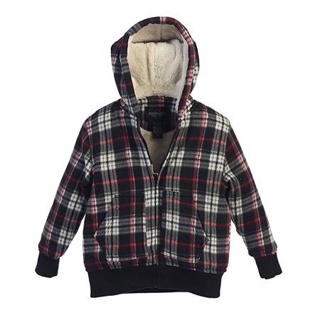 

Gioberti Boys Flannel Sherpa Lined Plaid Hoodie Jacket