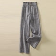 thumbnail image 6 of Favoffer Women's Linen Long Pants Solid Color Relaxed Fit Side Pocket Loose Casual Trousers All Season Versatile Bottom for Holiday Travel, 6 of 8