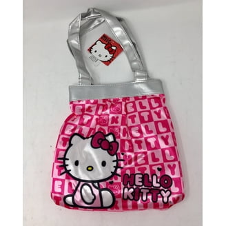 Hello Kitty Tote Bag Black with Silver Glitter Sequin Face and