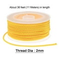 thumbnail image 2 of Unique Bargains Nylon Thread Twine Beading Cord 2mm Extra-Strong Braided Nylon Crafting String 11M/36 Feet, Golden, 2 of 7