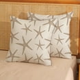 thumbnail image 3 of Brown Tan Starfish Pillow Covers 20x20 Set of 2 Coastal Throw Pillows Summer Nautical Ocean Beach Theme Decorative Pillowcase Outdoor Farmhouse Linen Decor Cushion Case for Couch Home Bedroom, 3 of 7