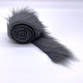 thumbnail image 3 of Shaggy Mohair Faux Fur Fabric Strips Ribbon, Pre Cut Roll, 6" Wide by 60" Long - Charcoal, 3 of 4