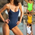thumbnail image 4 of ENJOYW Solid Color Swimwear Wireless Beachwear Cross Design Ladies Swimsuit for VacationPolyester, 4 of 7