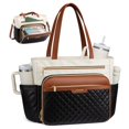 thumbnail image 1 of Bolso tote acolchado de cuero PU para laptop LOVEVOOK para docentes, 1 of 6