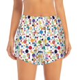 thumbnail image 4 of Lsque Colorful Spots Printed Women's Running Shorts with Liner Pockets,Elastic Quick Dry Workout Athletic Gym Yoga Shorts,Womens High Waist Shorts-X-Large, 4 of 9
