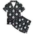 thumbnail image 3 of Christmas Pjs Set Animal Girls Silk Pjs Short Sleeve Button Down Shirts with Shorts Set Kids Silk Pjs for Girls 4T, 3 of 3