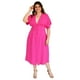 thumbnail image 5 of Vestido manga corta Roman Fashion /Tallas Extras, 0222 (Fiusha) fucsia 42 Roman Fashion V-ELY-0222-FIUSHA, 5 of 6