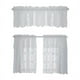 thumbnail image 4 of El juego de cortinas blancas para ventana de cocina de 3 piezas incluye 2 cortinas de 36 pulgadas y cenefa de cocina. Juego de cortinas de cocina de café para decoración de café o decoración, 4 of 5
