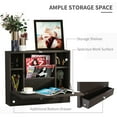 thumbnail image 6 of HOMCOM Wall Mounted Desk with Storage Shelves, Floating Desk with Foldable Tabletop, Space Saving Computer Writing Table for Home Office, 23.5 x 6 x 19.75 Inch, Coffee, 6 of 9