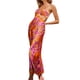 thumbnail image 2 of VISgogo Vestido sin mangas con cuello halter para mujer, atado con pliegues sin espalda Raya de cebra / Recorte con estampado de flores de una sola pieza VISgogo moda, 2 of 9