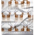thumbnail image 1 of Soimoi Rayon Crepe Fabric Deer Animal Print Fabric by The Yard 46 Inch Wide, 1 of 3