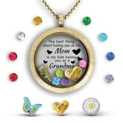 Grandma Gifts For Mothers Day For Mom From Daughter | Mother Daughter Necklace Floating Locket Necklace Grandma Jewelry Gift For Mom From Daughter - Best Gifts For Grandma Mom Necklaces For Women