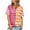 Orange, variant on Erwazi Women's Casual Colorblock Striped Short Sleeve Tops Crew Neck Cropped T Shirts