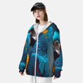 thumbnail image 3 of Vsdgher Style Moderne Imprimé Perroquet Bleu Sweat à Capuche Adulte pour Hommes Femmes, Manches Longues Protection Solaire Pêche pour Course Natation-TTG, 3 of 7