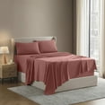 thumbnail image 2 of Lammaloe Full XL Size Sheets Set, Hotel Style Deep Pocket 4 Piece Bed Sheets, Luxury Soft Microfiber Sheet Sets, Pink Clay, 2 of 8