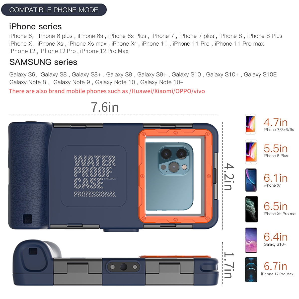 SHELLBOX Waterproof Diving Cell Phone Case for Iphone