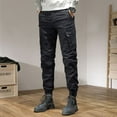 thumbnail image 2 of Defitshape Men's 100 Cotton Cargo Pants Ankle Length Tapered Leg Pants Casual Outdoor Comfy Trendy Work Utility Tactical Pants Black 32, 2 of 5