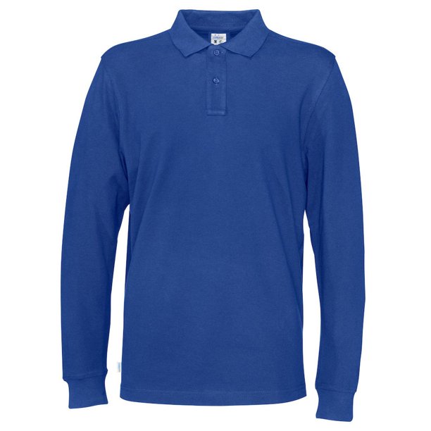 Cottover - Camiseta de Pique de Manga Larga para Hombre (Azul Real)