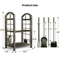thumbnail image 3 of Amagabeli Durable Traditional Wrought Iron Indoor Log Rack with Tongs, 3 of 9