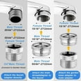 thumbnail image 5 of Faucet to Hose Adapter 3/4" GHT Chrome - Sink to Garden Hose Attachment for Kitchen/Bathroom, 5 of 10