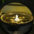 thumbnail image 4 of Water Fountain Modern Waterfall Garden Freestanding Fountain Curved Surface Artistry Design with LED Lights for Garden, Living Room, Patio, Home Decor, 4 of 7