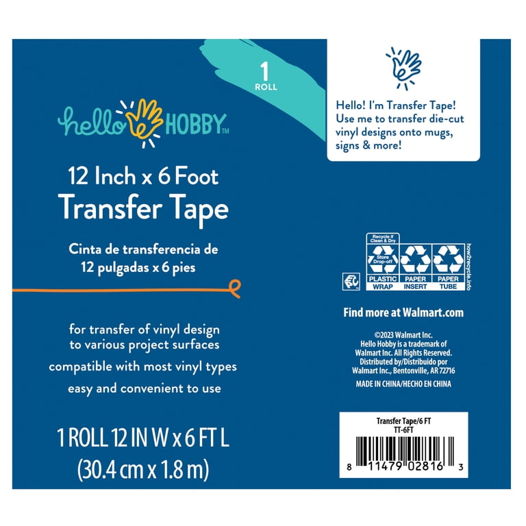 Hello Hobby Clear Transfer Tape Roll, 3 Pack 12" x 6' photo 4
