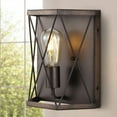 thumbnail image 5 of JONATHAN Y Liam 8.25" 1-Light Rustic Farmhouse Iron LED Sconce, Wood Finished/Oil Rubbed Bronze, 5 of 9