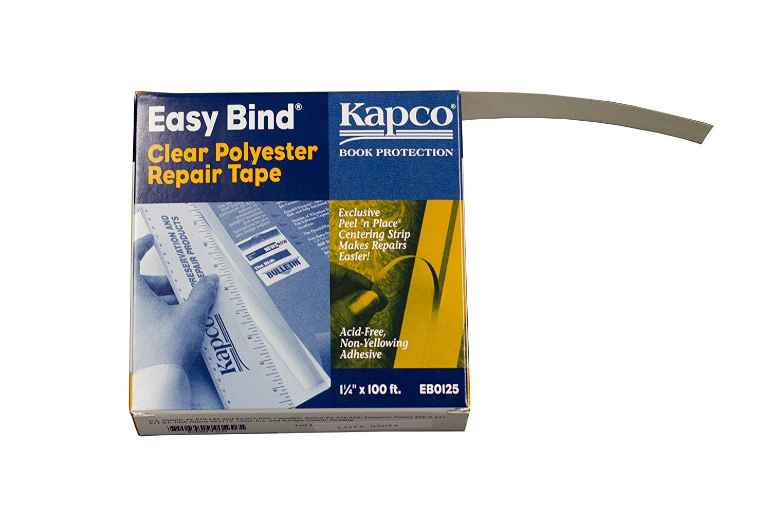 Kapco Book Protection Easy Bind Repair Tape 1 1/4" wide x 100' long 