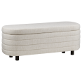 thumbnail image 1 of Bouclair Oatmeal Fabric Ottoman with Storage, 1 of 7