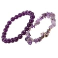 thumbnail image 4 of Pulsera de cuentas de piedra natural para mujer, 2 unidades, con dije de mariposa, 4 of 7