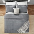 thumbnail image 6 of Mainstays Full/Queen Comforter Set, All-Season, 5-Piece, Grey Waffle Check, 6 of 16