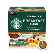 Starbucks Breakfast Blend, Hot or Iced Coffee, Medium Roast K-Cup Coffee Pods, 44 Count