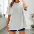 thumbnail image 5 of V-Neck Women's Short Sleeve T-shirt Women'S Loose And Comfortable Oversized Trendy T Shirt Top,Silver Women's Short sleeve T-shirt M, 5 of 9